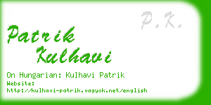 patrik kulhavi business card